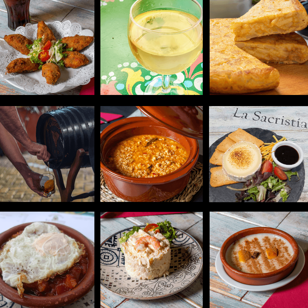 Collage de platos de La Sacristía